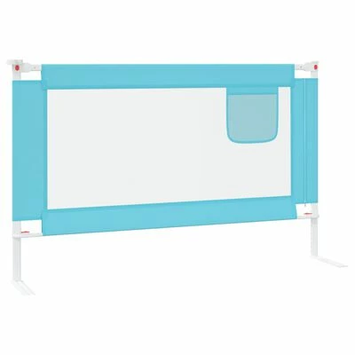 VidaXL Barrière de sécurité de lit d'enfant Bleu 120x25 cm Tissu – Image 4
