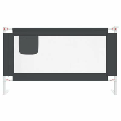 VidaXL Barrière de sécurité de lit d'enfant Gris foncé 140x25 cm Tissu – Image 4