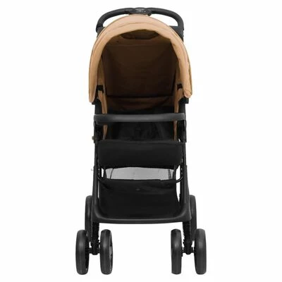 VidaXL Poussette pour bébé 2-en-1 Taupe et noir Acier – Image 4