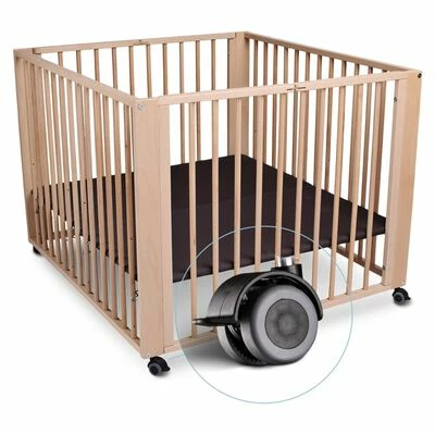 TiSsi Parc pliable pour enfants Moritz 90x95x75 cm Naturel – Image 4