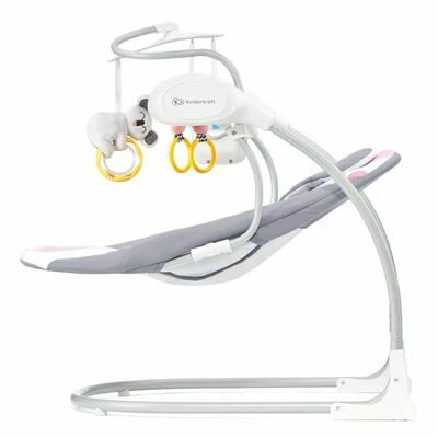 Kinderkraft Balancelle bébé MINKY Rose et gris – Image 4