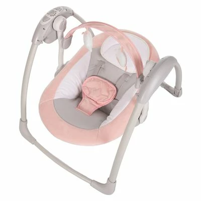 Bo Jungle Transat pour bébé portable Dolphy Gris et rose – Image 4