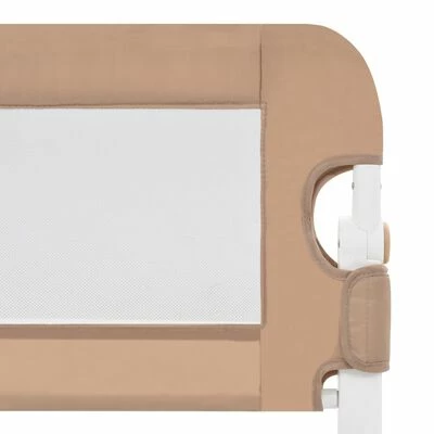VidaXL Barrière de sécurité de lit d'enfant Taupe 180x42 cm Polyester – Image 5