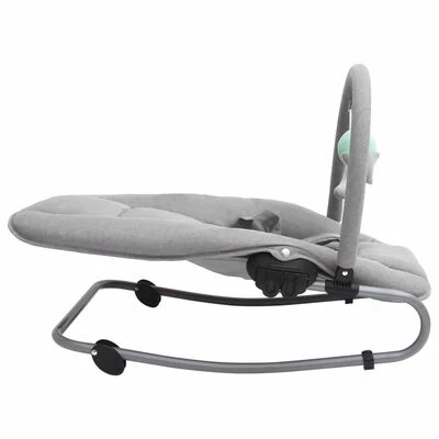 VidaXL Transat pour bébé Gris clair Acier – Image 5