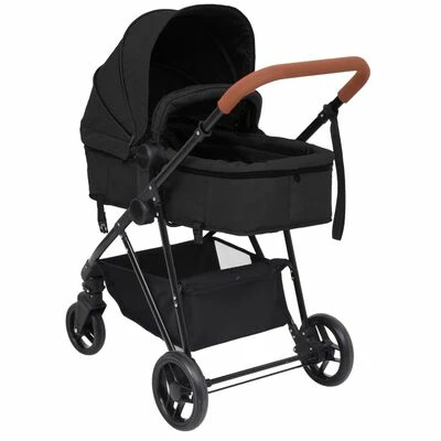 VidaXL Poussette pour bébé 3-en-1 Anthracite et noir Acier – Image 5