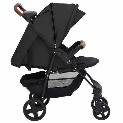 VidaXL Poussette pour bébé 3-en-1 Anthracite Acier – Image 5