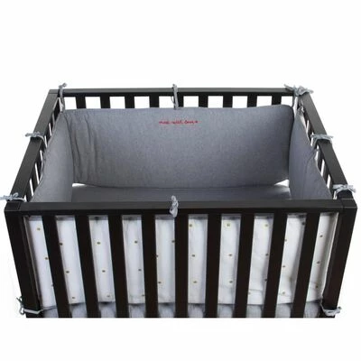 CHILDHOME Protection de parc pour enfants 340x35 cm Jersey Pois dorés – Image 5