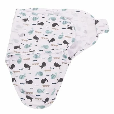 Bo Jungle Couverture emmaillotée Gris et blanc Baleines S – Image 5