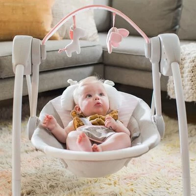 Ingenuity Balançoire bébé portable Comfort 2 Go Flora the Unicorn – Image 5