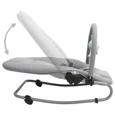 VidaXL Transat pour bébé Gris clair Acier – Image 6