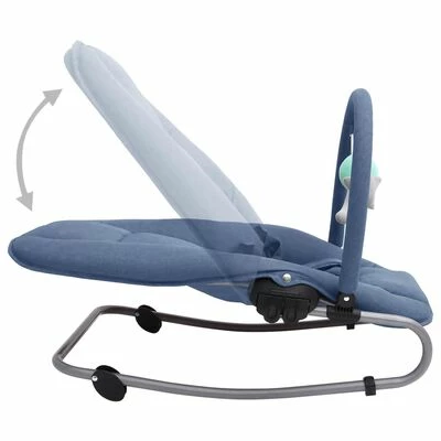 VidaXL Transat pour bébé Bleu marine Acier – Image 6