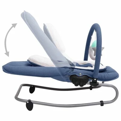 VidaXL Transat pour bébé Bleu marine Acier – Image 6