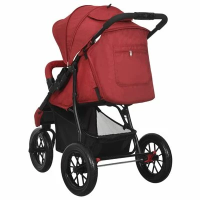 VidaXL Poussette pour bébé Rouge Acier – Image 6