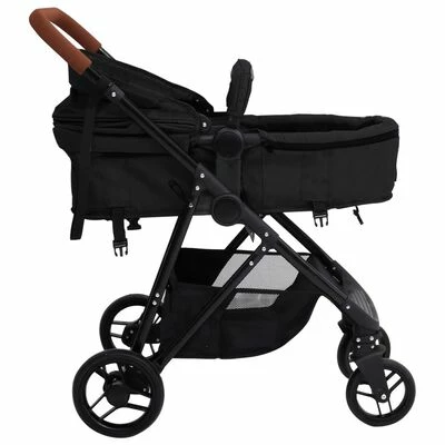 VidaXL Poussette pour bébé 3-en-1 Anthracite et noir Acier – Image 6