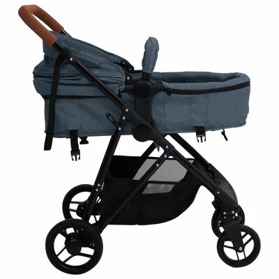 VidaXL Poussette pour bébé 3-en-1 Bleu marine et noir Acier – Image 6