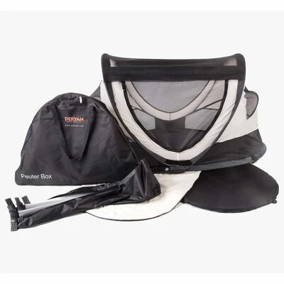 DERYAN Lit d'enfant de voyage escamotable à moustiquaire Crème – Image 6