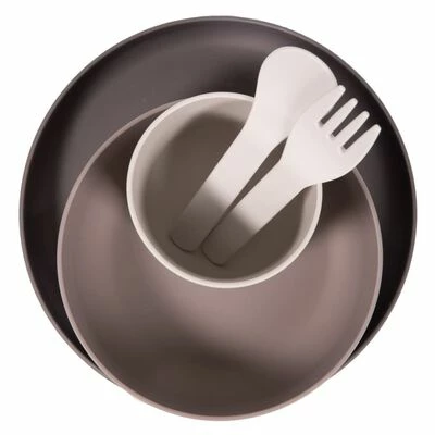 Bo Jungle Ensemble de vaisselle bébé 5 pcs CPLA Gris – Image 6